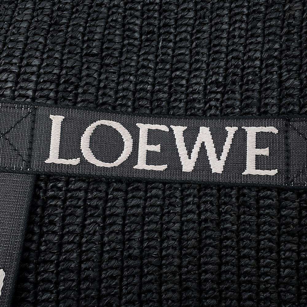 Loewe Fold Shopper Tote Bag Raffia Black Basket - Picture 11 of 12